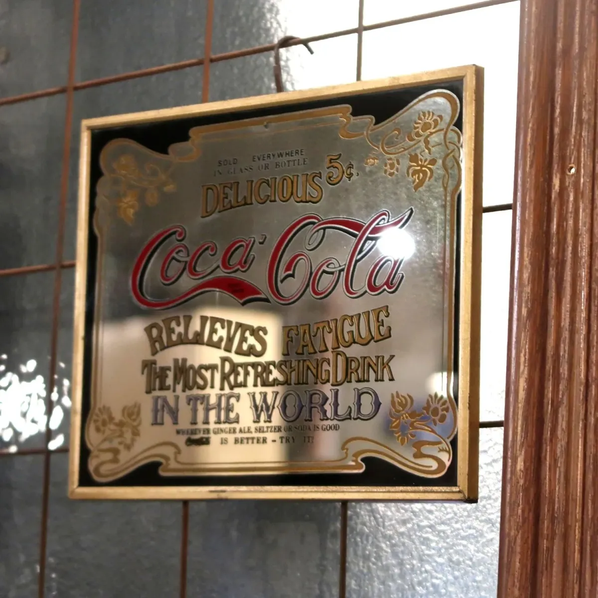 Coca Cola ビンテージ ミニパブミラー