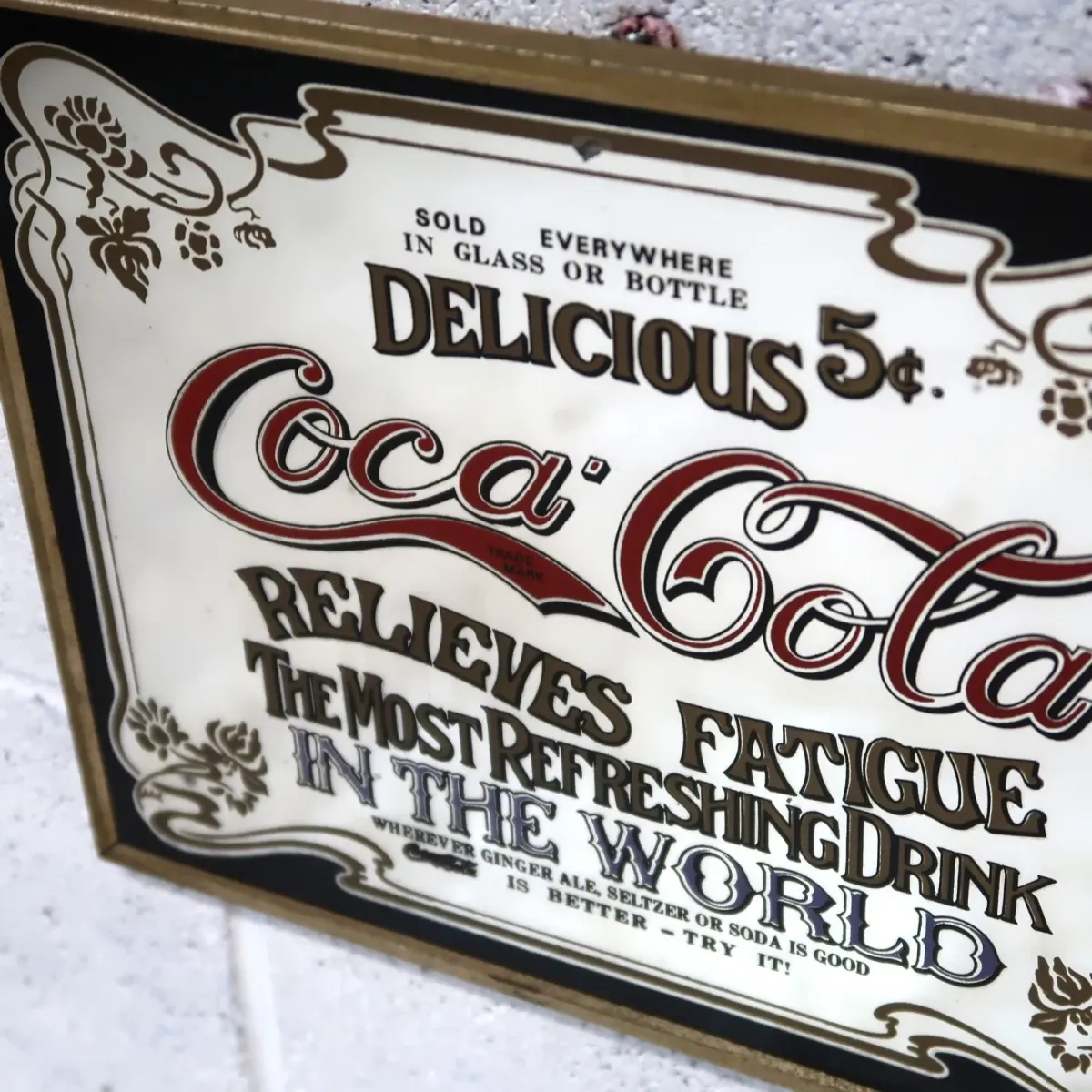 Coca Cola ビンテージ ミニパブミラー