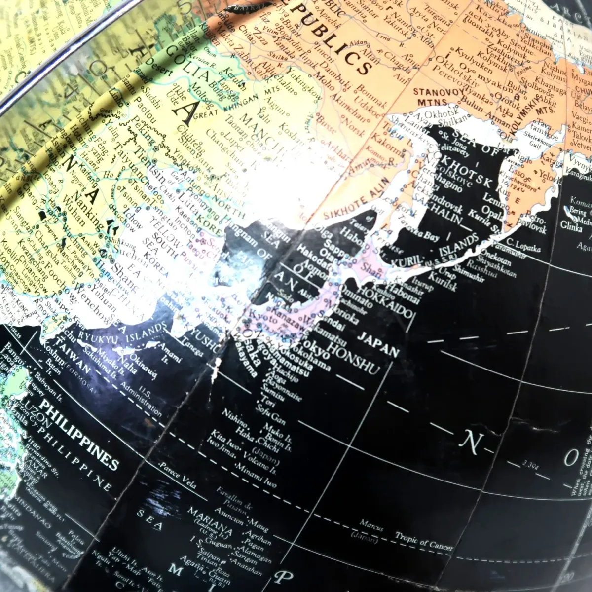 REPLOGLE社 アンティーク 黒地球儀 ブラックオーシャン