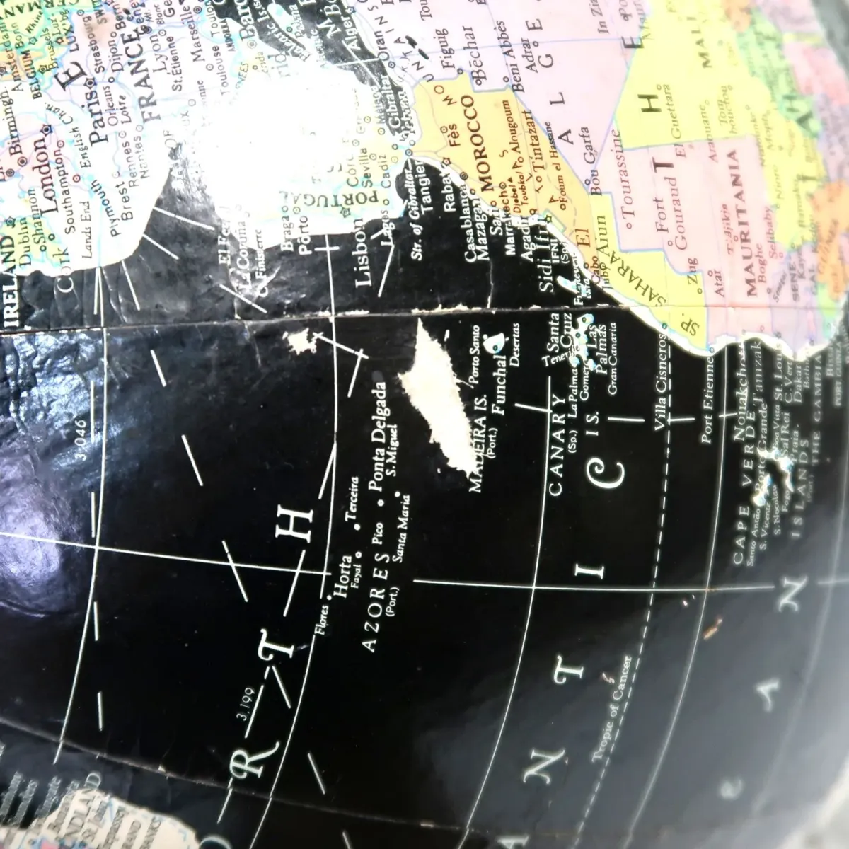 REPLOGLE社 アンティーク 黒地球儀 ブラックオーシャン