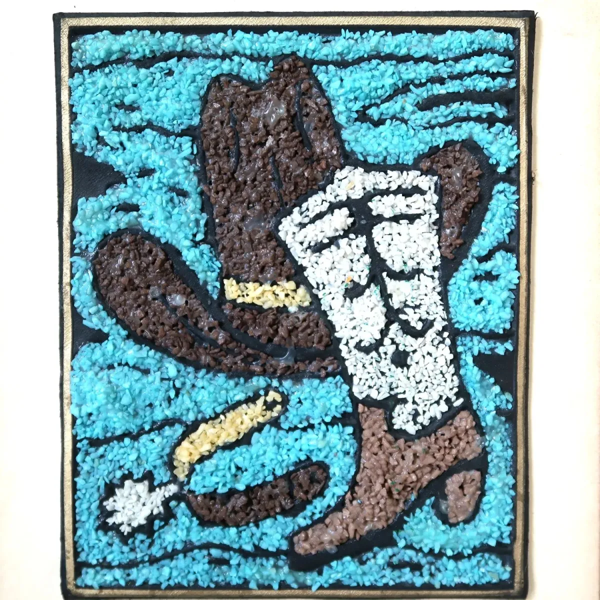 ビンテージ グラベルアート ウォールデコ ウエスタンモチーフ