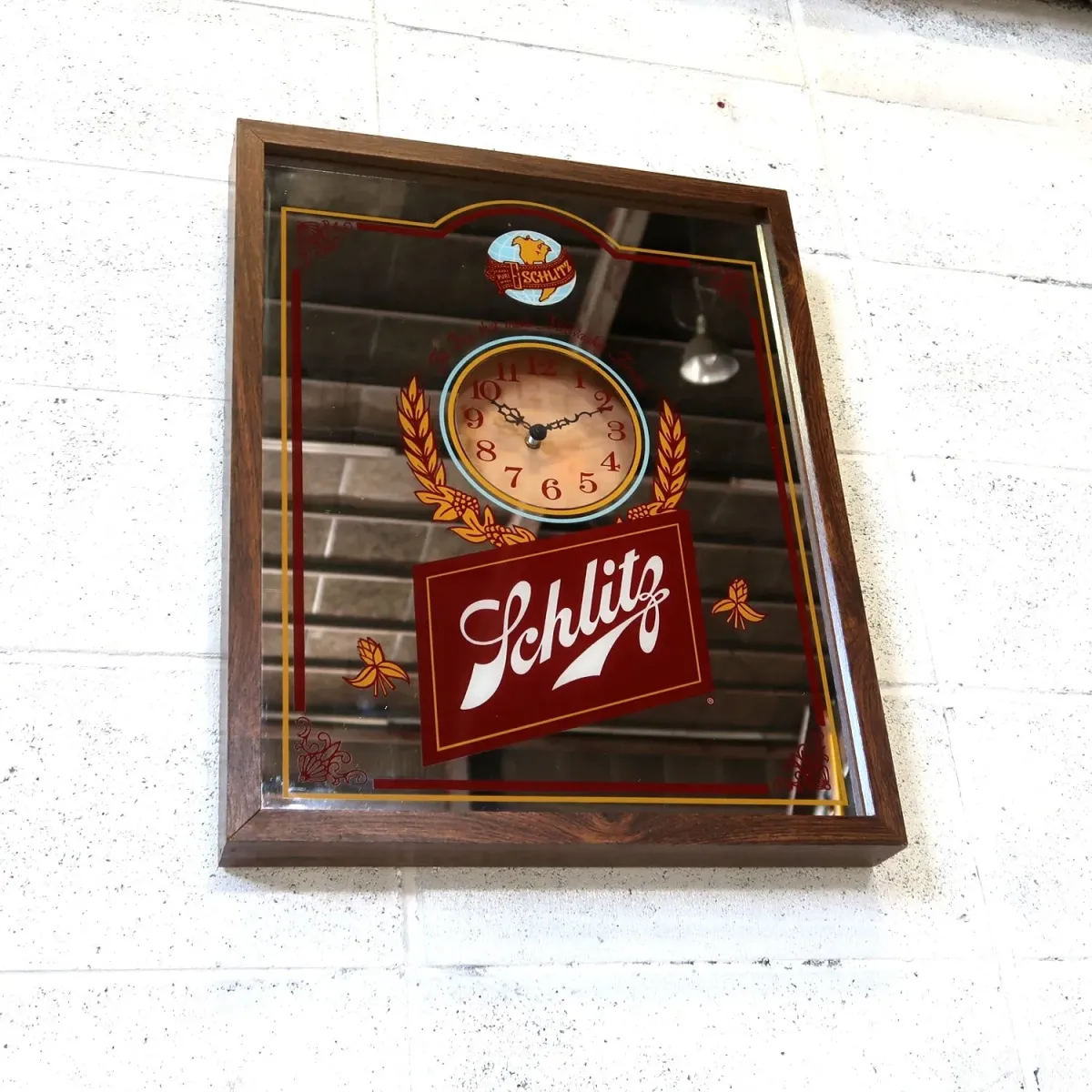 Schlitz ビンテージ パブミラークロック