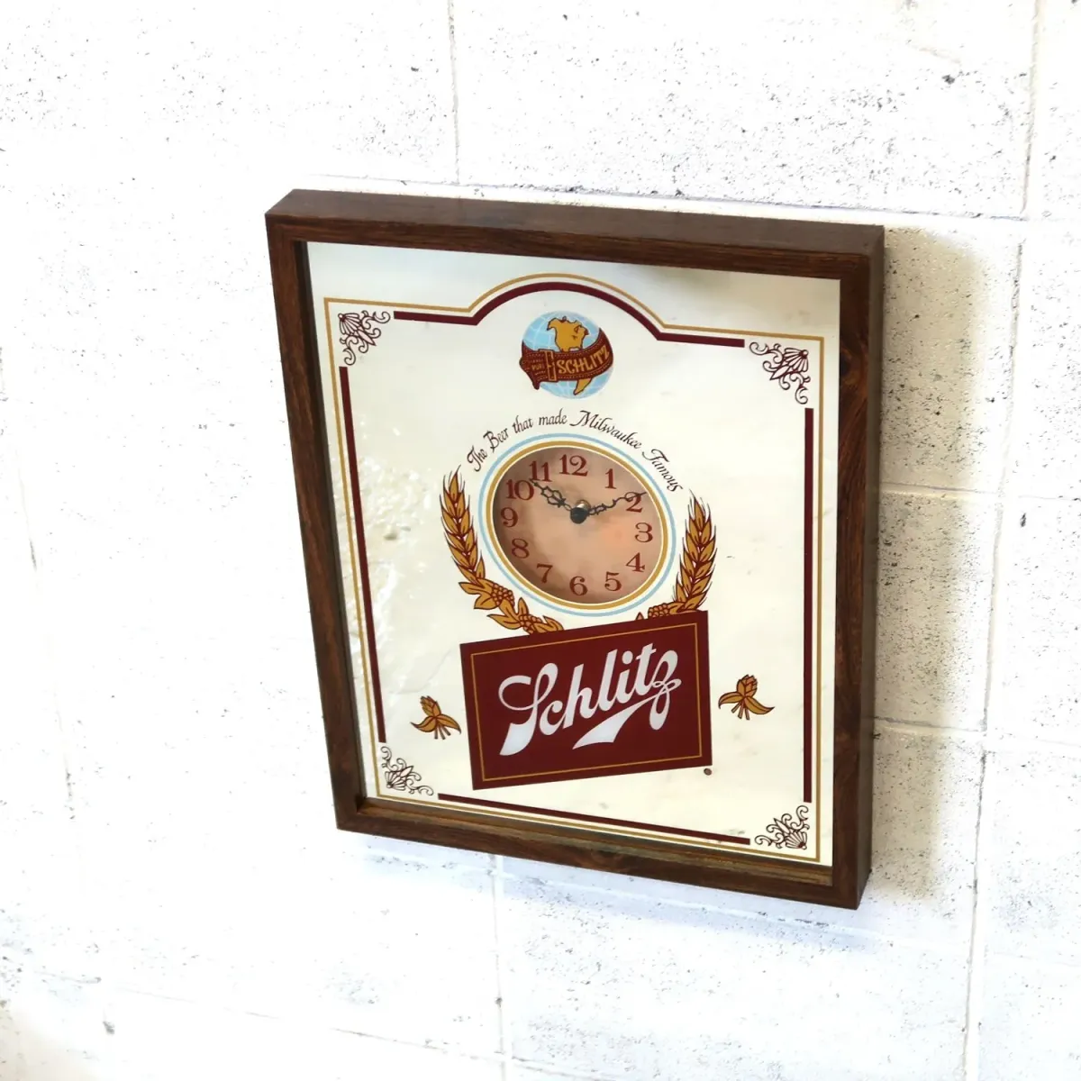 Schlitz ビンテージ パブミラークロック
