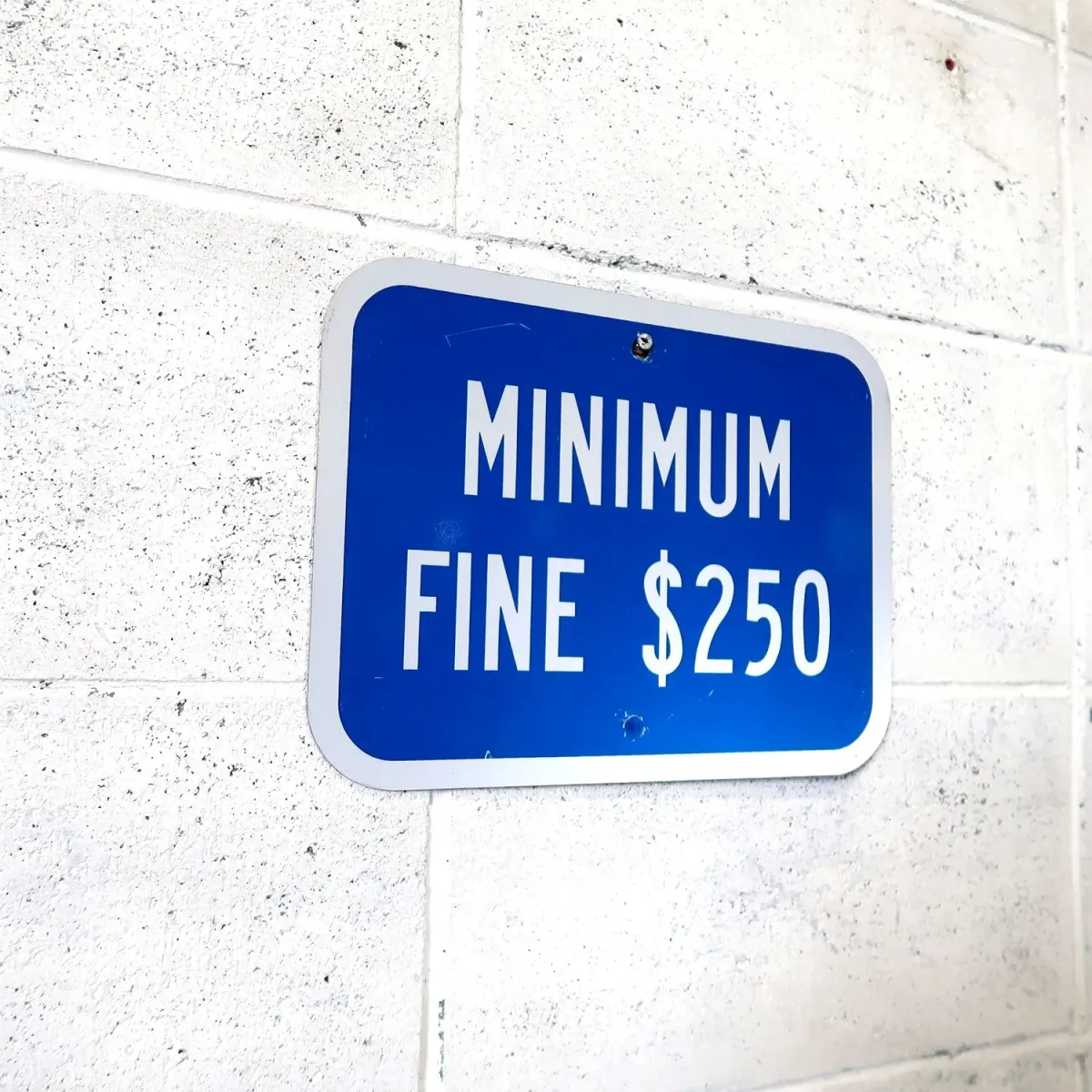 MINIMUM FINE $250 ロードサイン