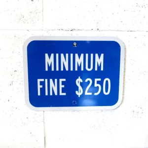 MINIMUM FINE $250 ロードサイン