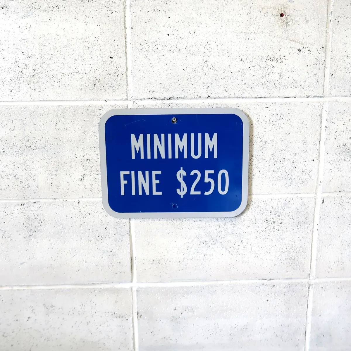 MINIMUM FINE $250 ロードサイン
