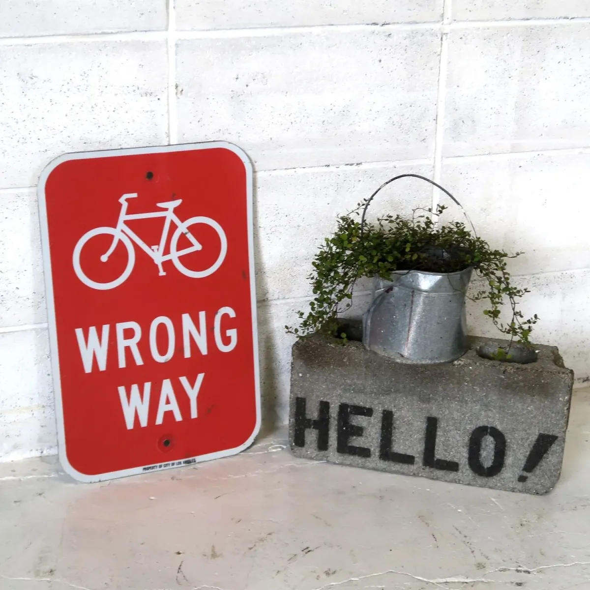 WRONG WAY ビンテージ ロードサイン