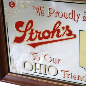 Stroh's ビンテージ パブミラー