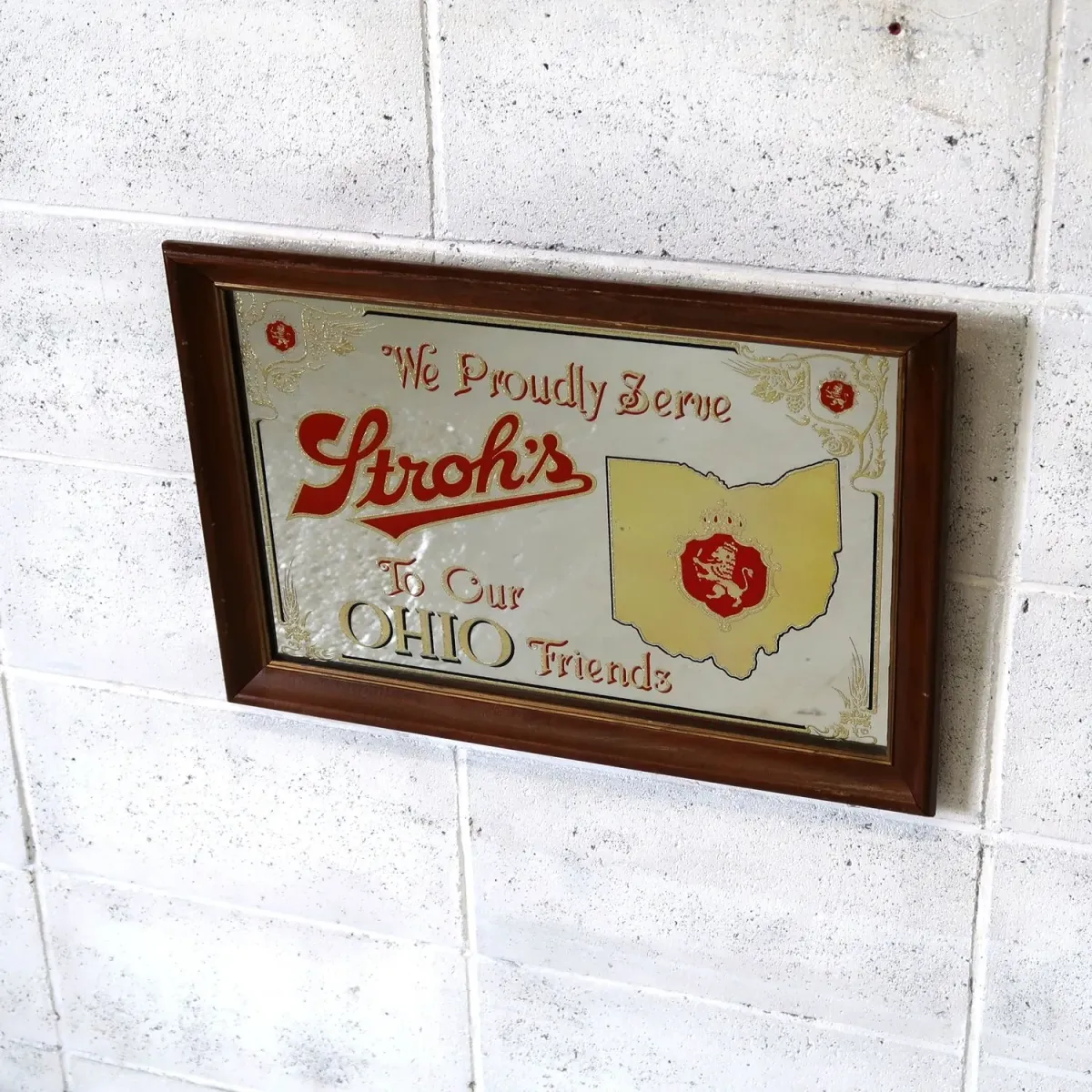 Stroh's ビンテージ パブミラー