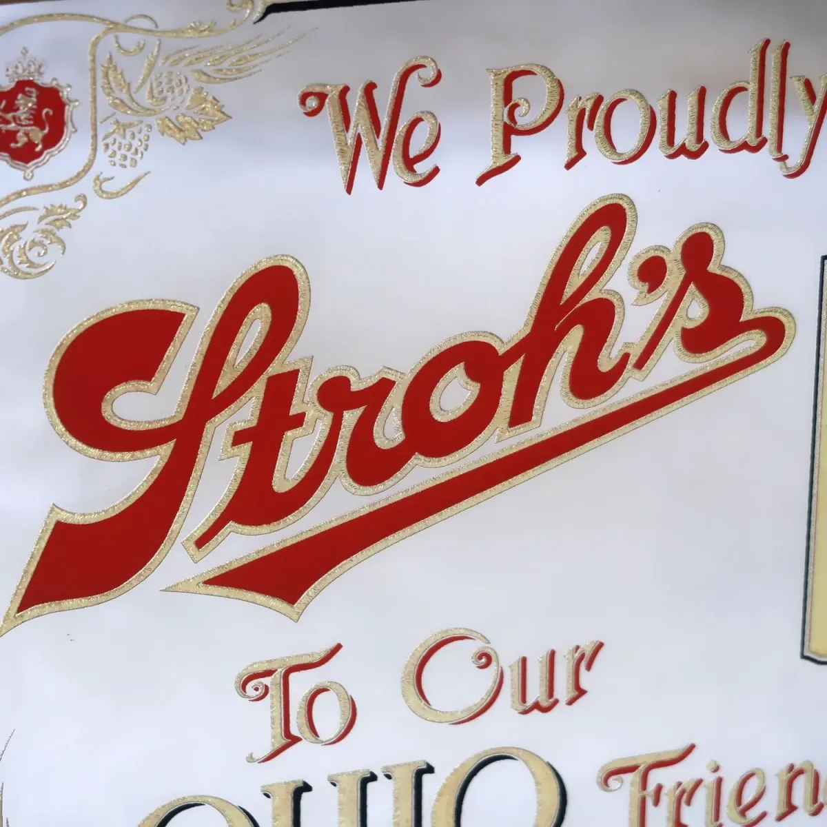 Stroh's ビンテージ パブミラー