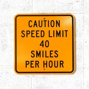CAUTION SPEED LIMIT メタルサイン