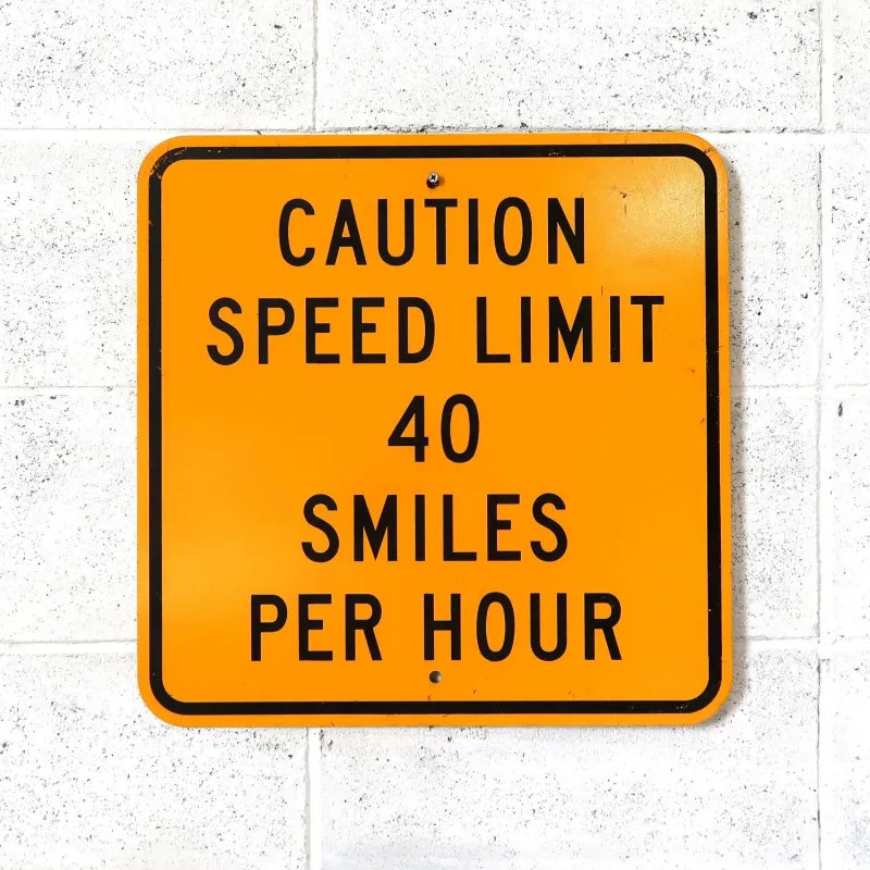 CAUTION SPEED LIMIT メタルサイン
