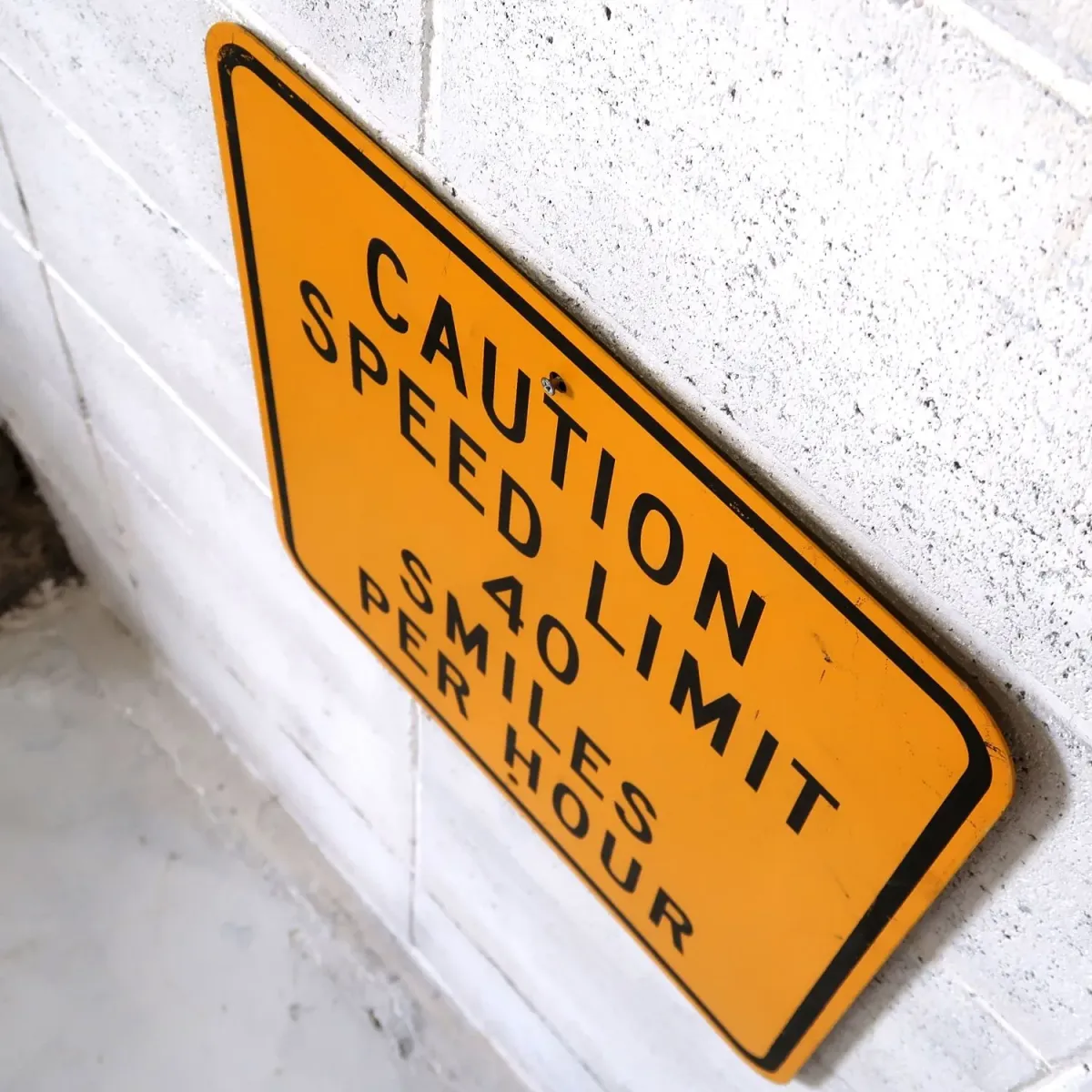 CAUTION SPEED LIMIT メタルサイン