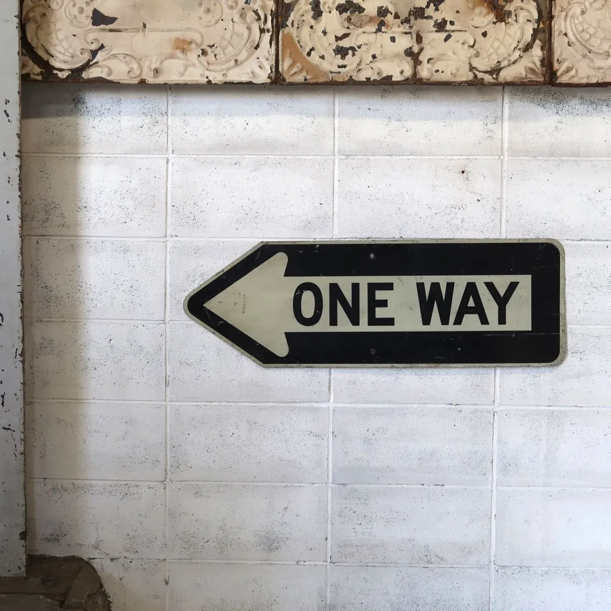 ONE WAY ビンテージ ロードサイン