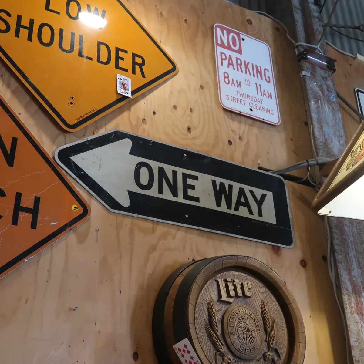 ONE WAY ビンテージ ロードサイン