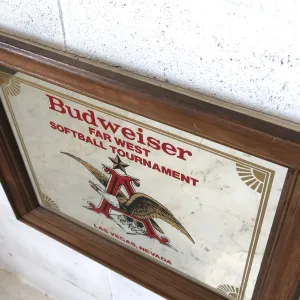 Budweiser ビンテージ パブミラー