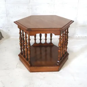 Ethan Allen アンティーク サイドテーブル 六角形