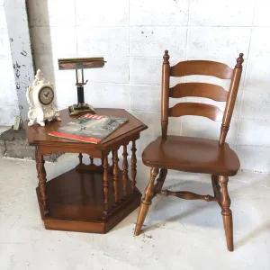 Ethan Allen アンティーク サイドテーブル 六角形