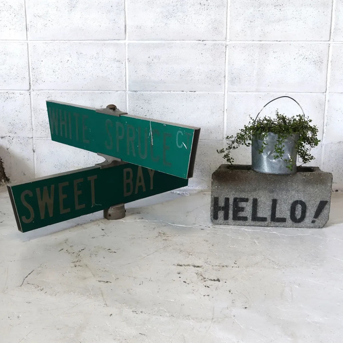 ビンテージ 2連 両面ストリートサイン