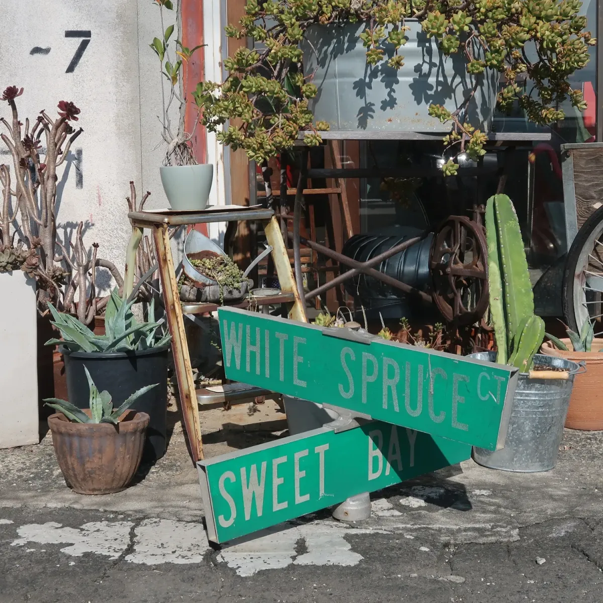 ビンテージ 2連 両面ストリートサイン