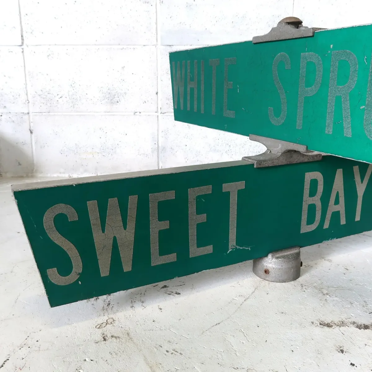 ビンテージ 2連 両面ストリートサイン