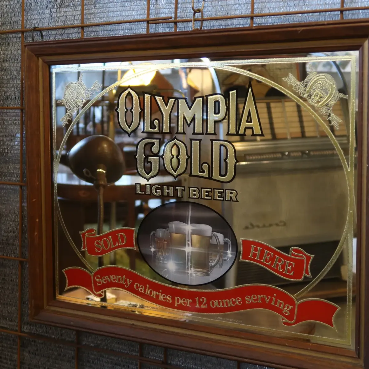 OLYMPIA GOLD ビンテージ パブミラー