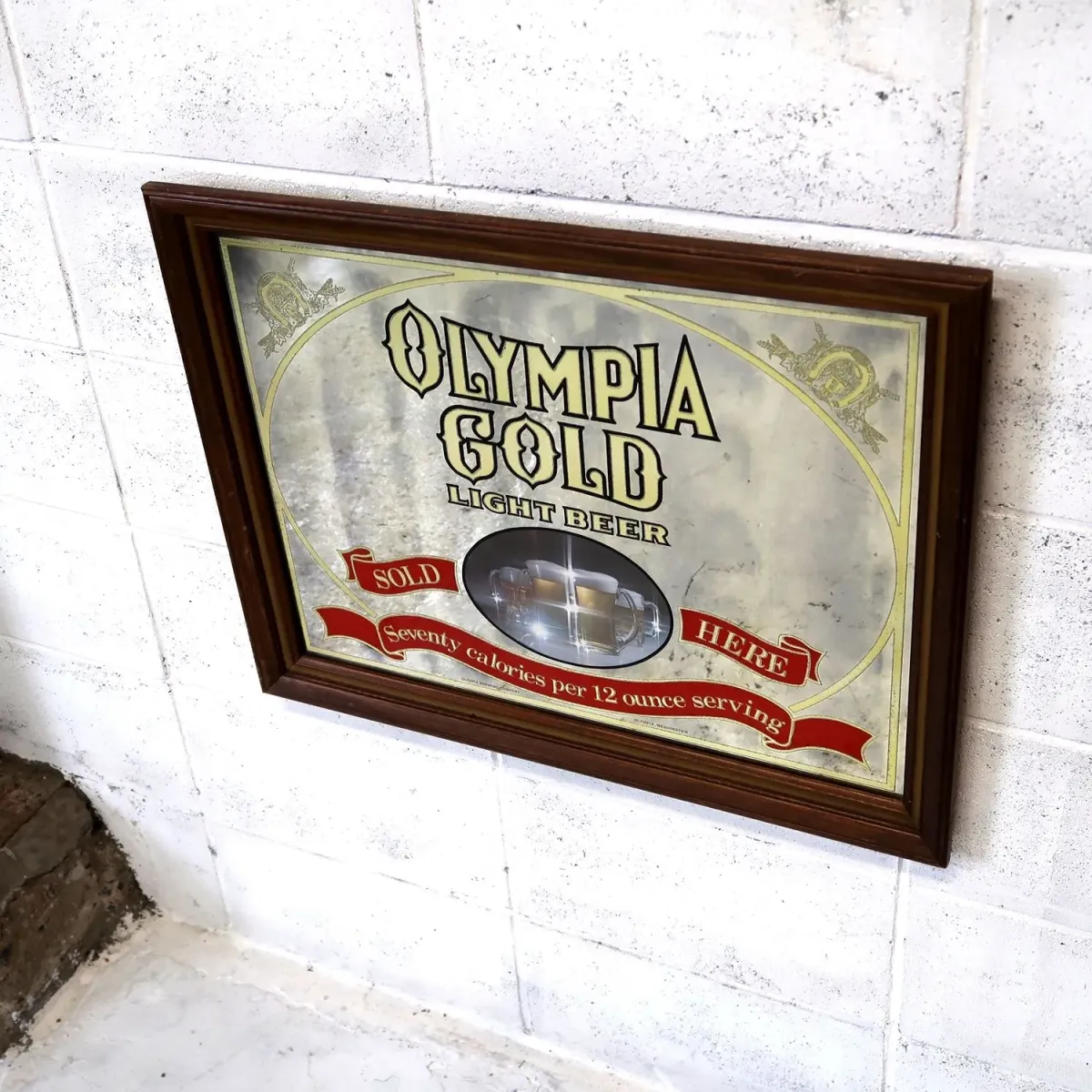 OLYMPIA GOLD ビンテージ パブミラー