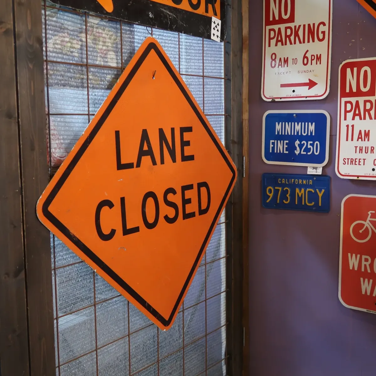 LANE CLOSED ビンテージ 大型ロードサイン