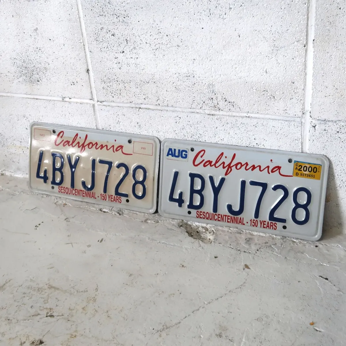 CALIFORNIA USED ナンバープレート ペア