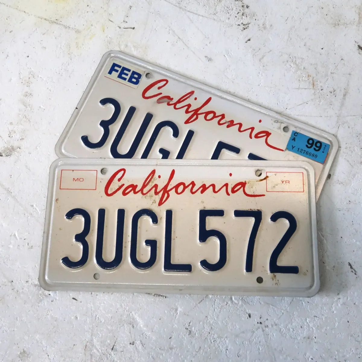 CALIFORNIA USED ナンバープレート ペア