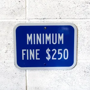 MINIMUM FINE $250 ロードサイン