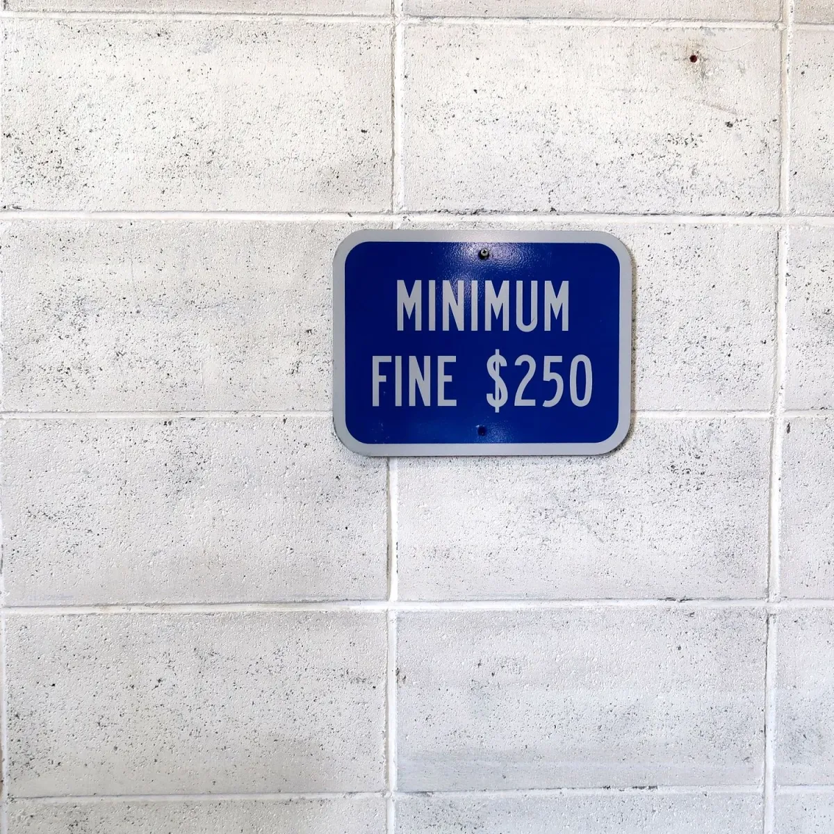 MINIMUM FINE $250 ロードサイン
