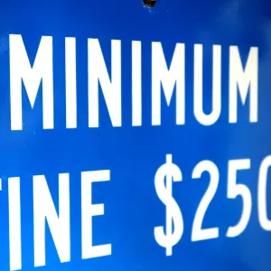 MINIMUM FINE $250 ロードサイン