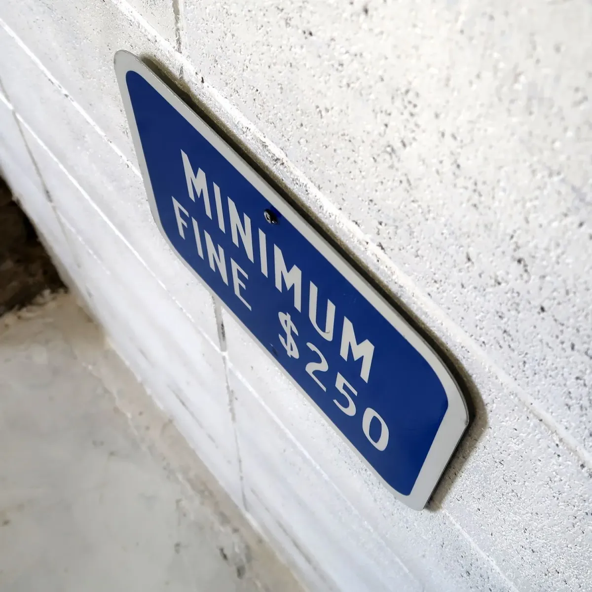 MINIMUM FINE $250 ロードサイン