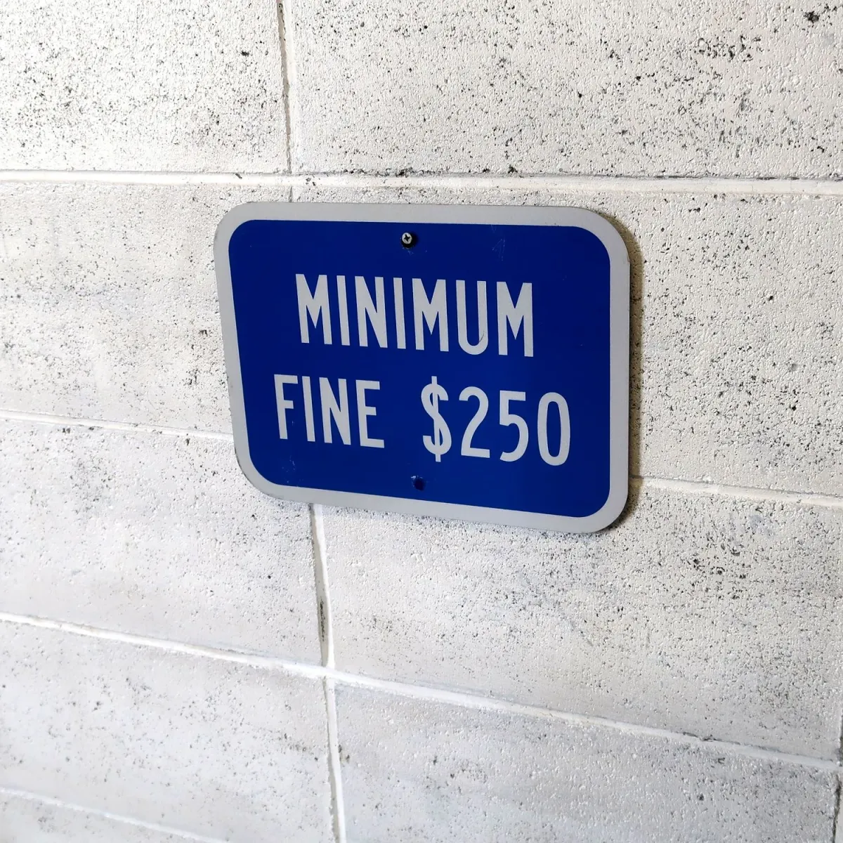 MINIMUM FINE $250 ロードサイン