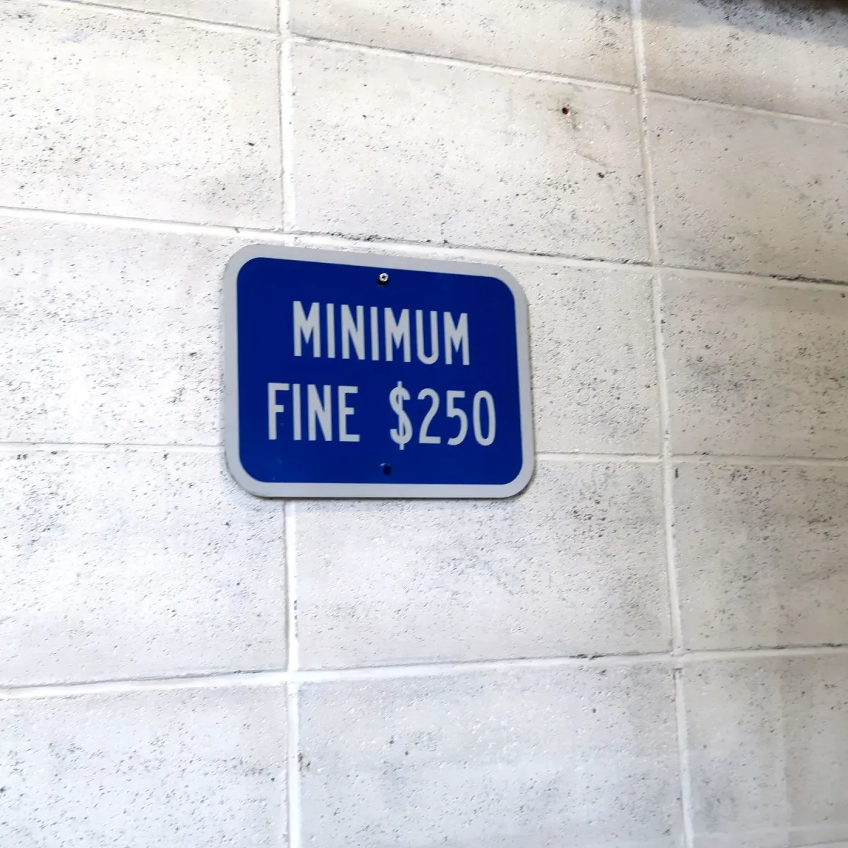 MINIMUM FINE $250 ロードサイン