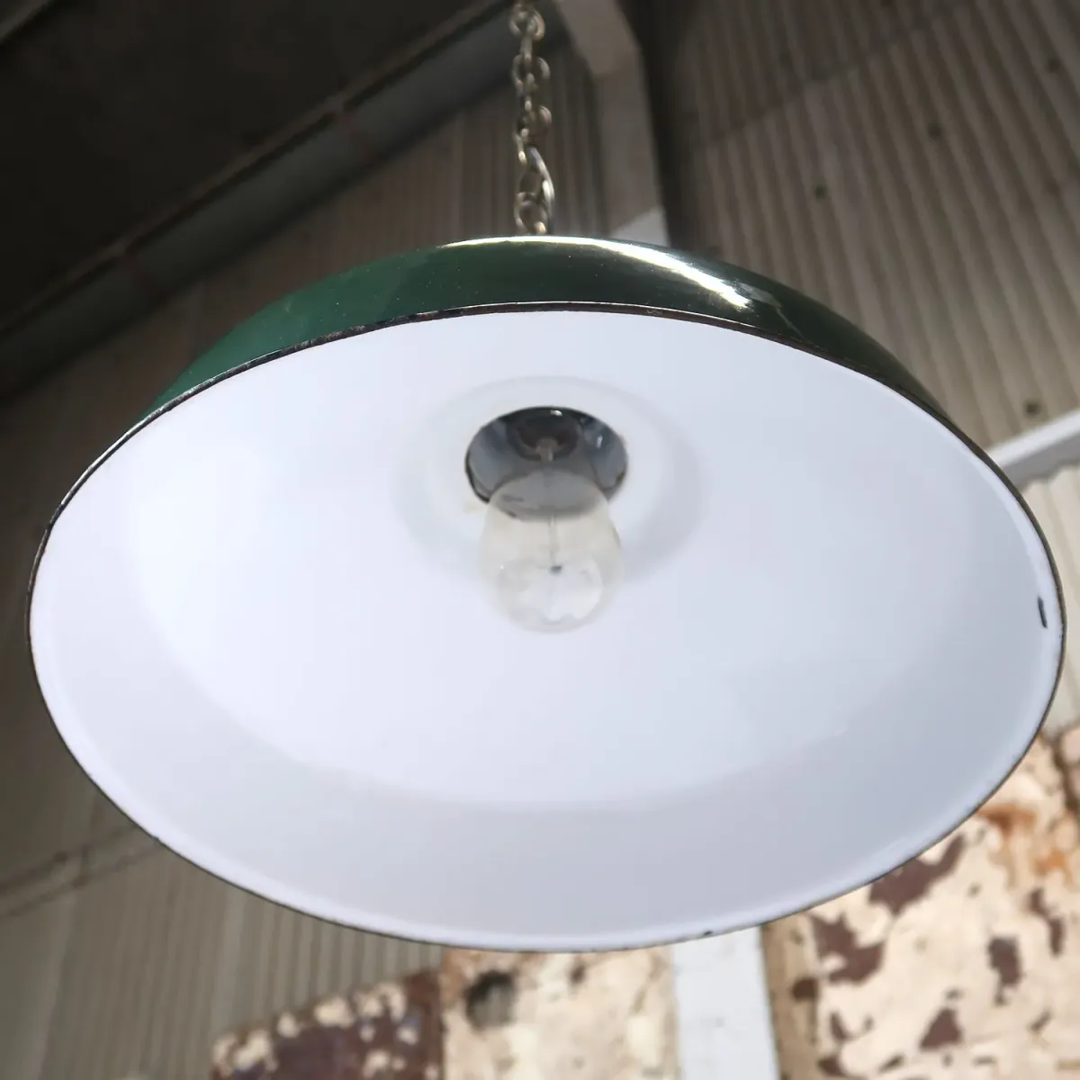 ビンテージ ホーロー ファクトリーランプ