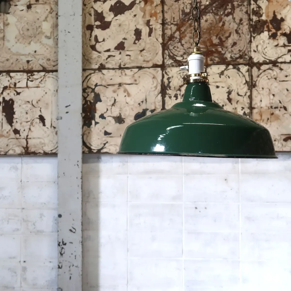 ビンテージ ホーロー ファクトリーランプ