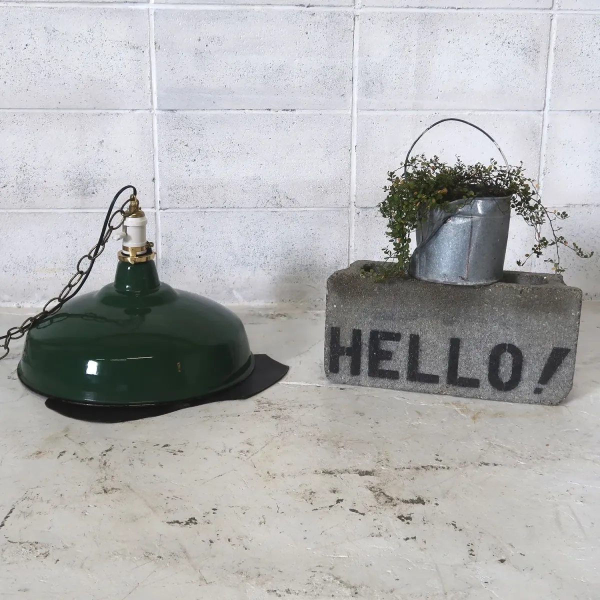 ビンテージ ホーロー ファクトリーランプ