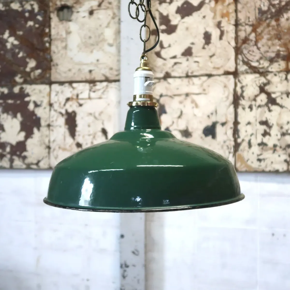 ビンテージ ホーロー ファクトリーランプ