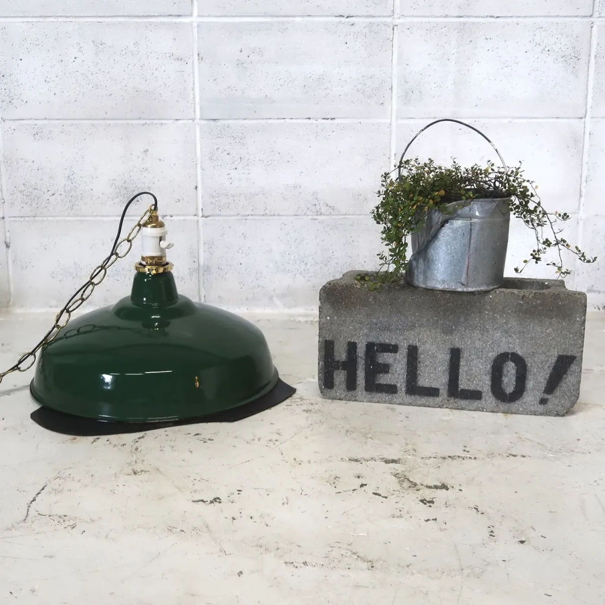 ビンテージ ホーロー ファクトリーランプ