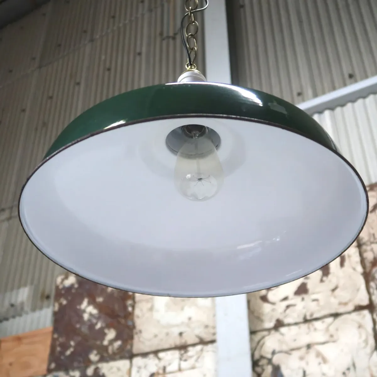 ビンテージ ホーロー ファクトリーランプ