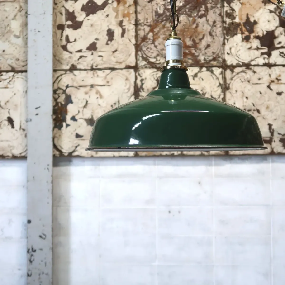 ビンテージ ホーロー ファクトリーランプ