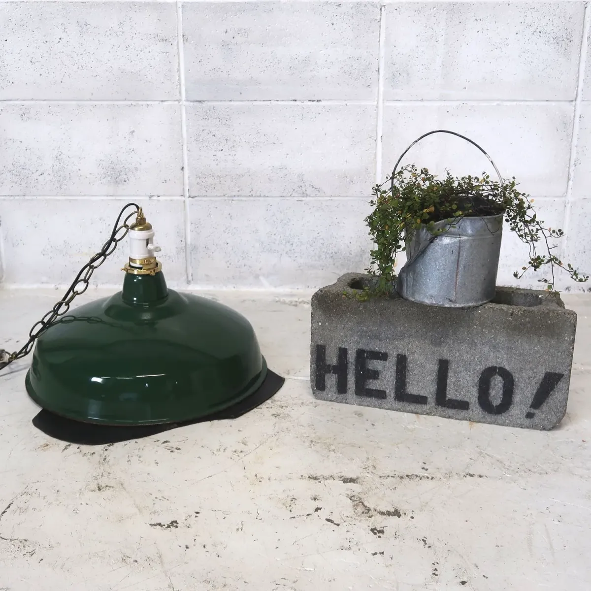 ビンテージ ホーロー ファクトリーランプ