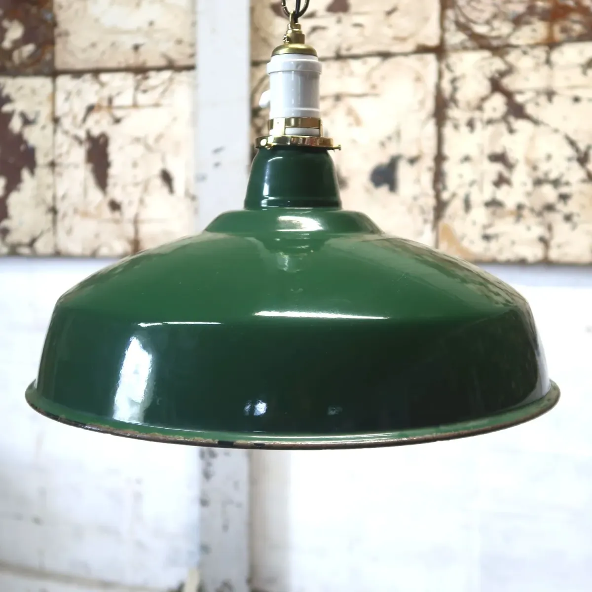 ビンテージ ホーロー ファクトリーランプ