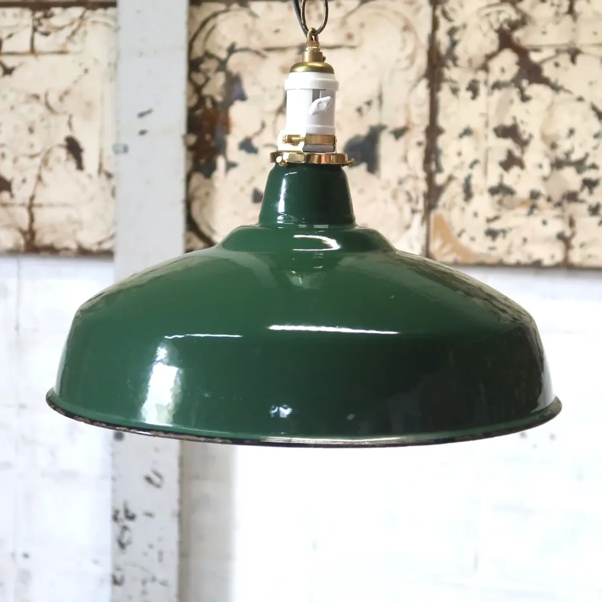 ビンテージ ホーロー ファクトリーランプ