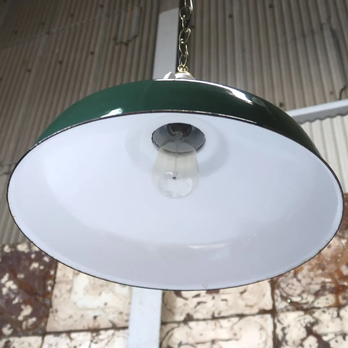 ビンテージ ホーロー ファクトリーランプ