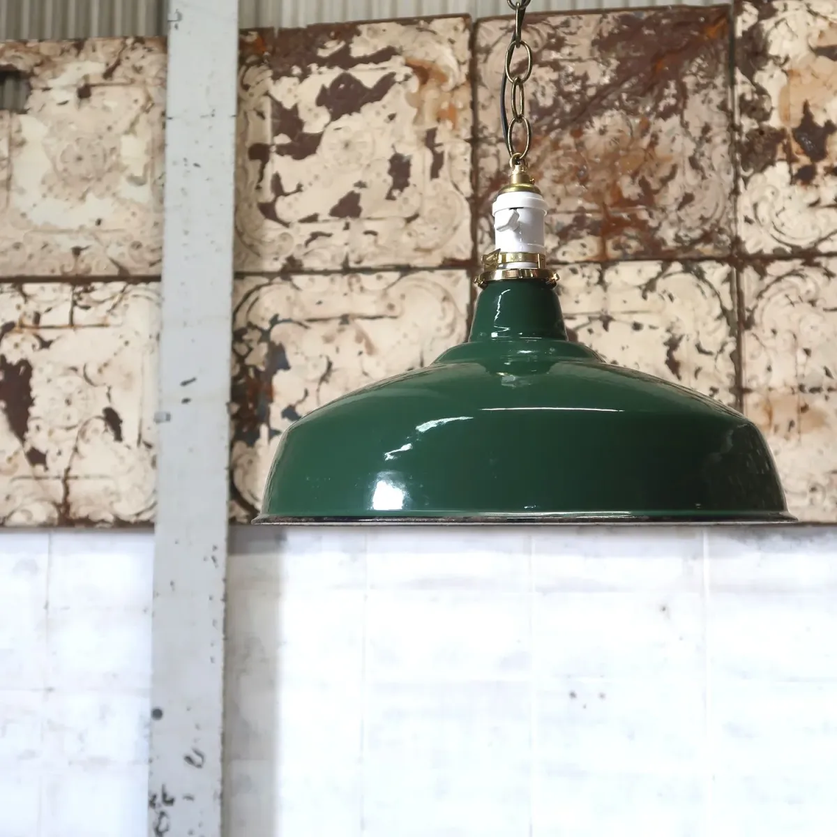 ビンテージ ホーロー ファクトリーランプ