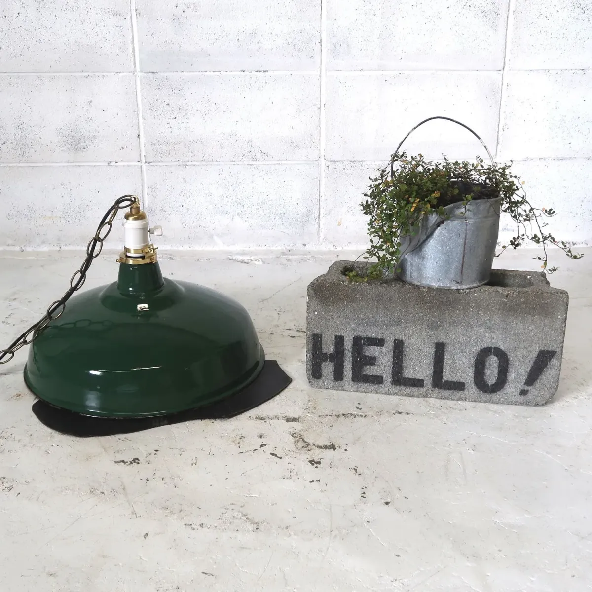 ビンテージ ホーロー ファクトリーランプ