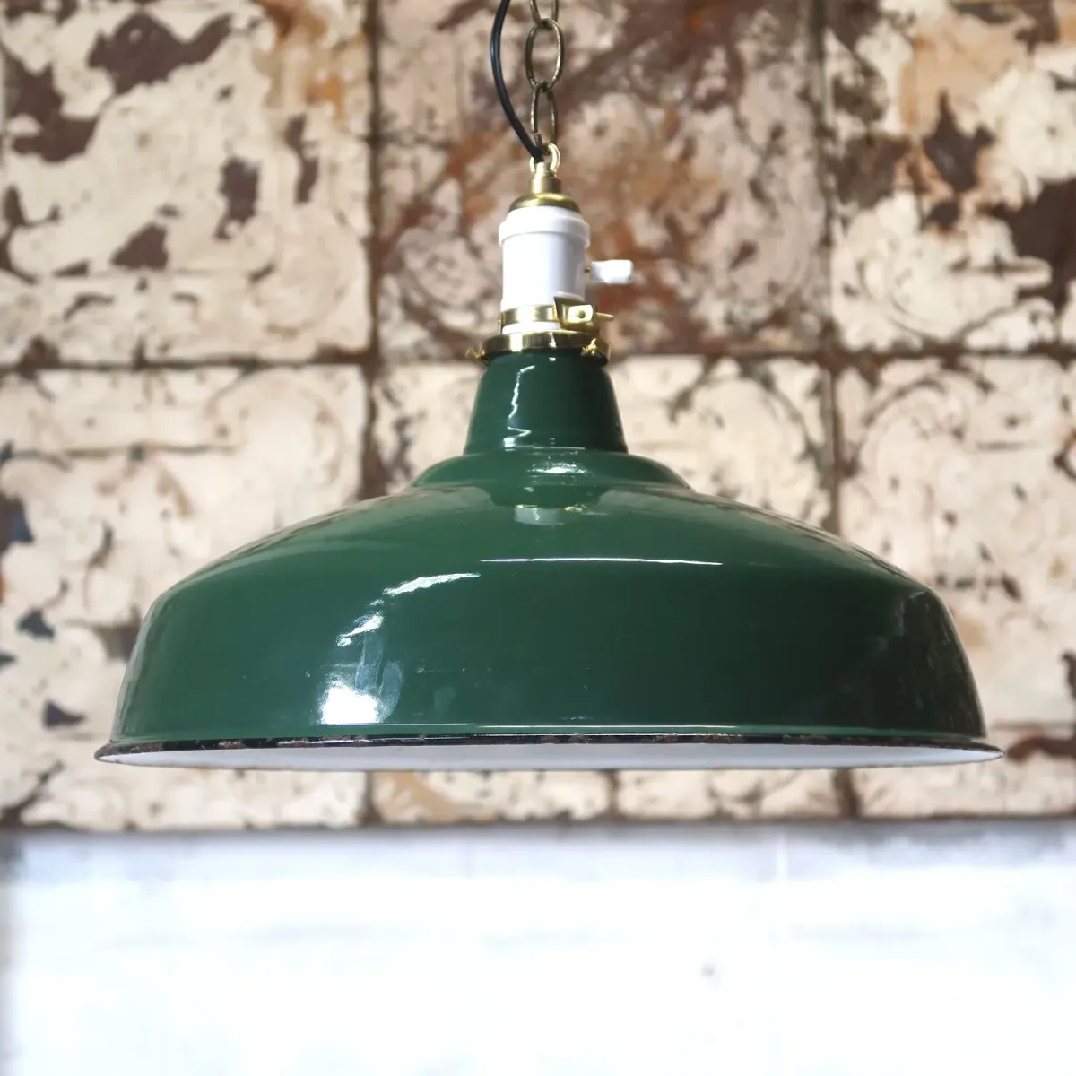 ビンテージ ホーロー ファクトリーランプ